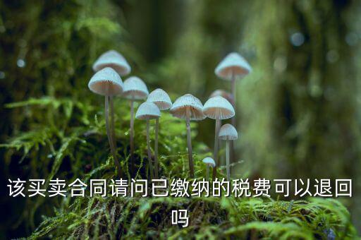 該買賣合同請(qǐng)問已繳納的稅費(fèi)可以退回嗎