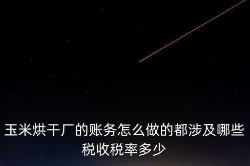 玉米烘干廠(chǎng)的賬務(wù)怎么做的都涉及哪些稅收稅率多少