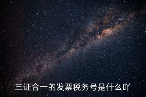 三證合一以后稅號(hào)是什么，三證合一的發(fā)票稅務(wù)號(hào)是什么吖