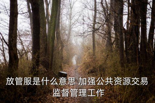稅務(wù)系統(tǒng)放管服指什么，放管服是什么意思 加強公共資源交易 監(jiān)督管理工作