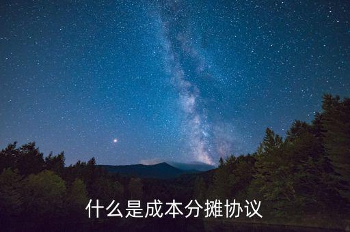 什么是成本分攤協議
