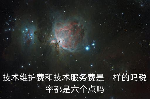 技術(shù)維護(hù)費和技術(shù)服務(wù)費是一樣的嗎稅率都是六個點嗎