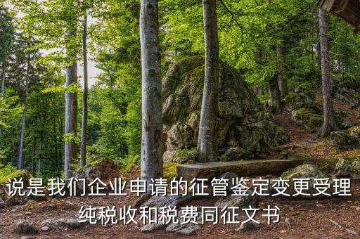 說(shuō)是我們企業(yè)申請(qǐng)的征管鑒定變更受理純稅收和稅費(fèi)同征文書