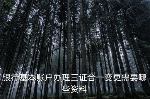 三證合一后銀行變更要帶什么資料，銀行基本賬戶辦理三證合一變更需要哪些資料