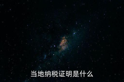 當(dāng)?shù)丶{稅證明是什么