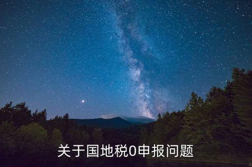 關(guān)于國地稅0申報(bào)問題