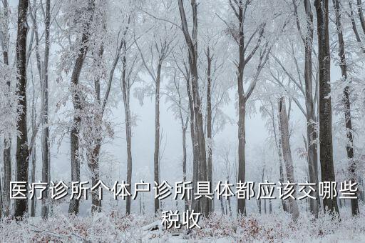 醫(yī)健護(hù)航都交什么稅，醫(yī)療診所個(gè)體戶診所具體都應(yīng)該交哪些稅收