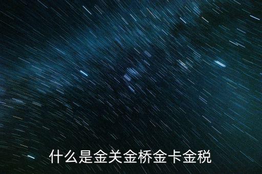 什么是金關(guān)金橋金卡金稅