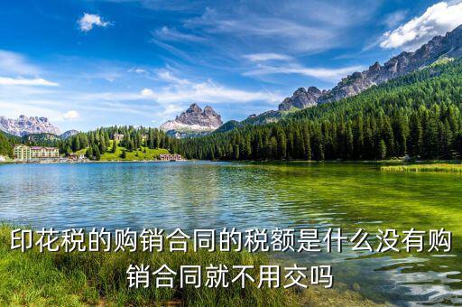 印花稅的購(gòu)銷合同的稅額是什么沒有購(gòu)銷合同就不用交嗎