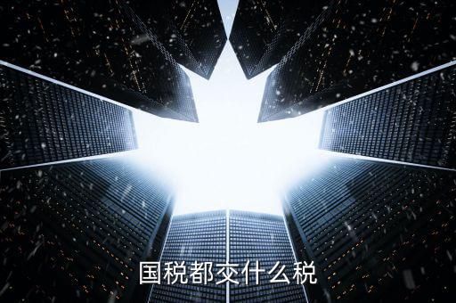 國稅稅款是什么，國稅都交什么稅
