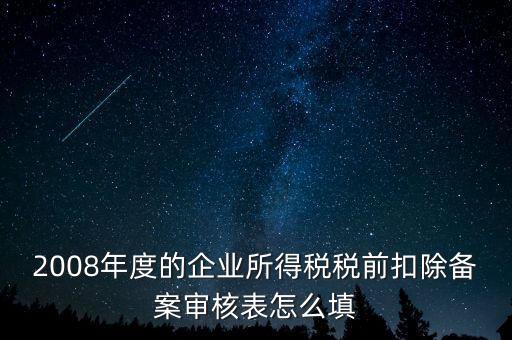 2008年度的企業(yè)所得稅稅前扣除備案審核表怎么填