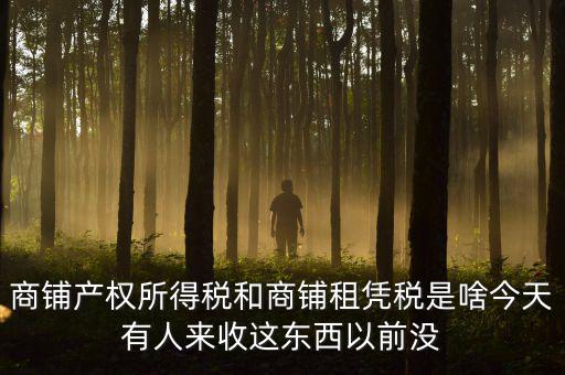 什么叫店面租憑稅，商鋪產(chǎn)權(quán)所得稅和商鋪?zhàn)鈶{稅是啥今天有人來收這東西以前沒