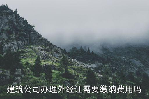 為什么開外經證，建筑公司辦理外經證需要繳納費用嗎