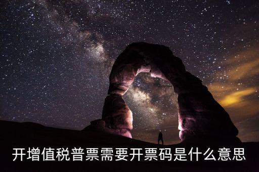 開(kāi)增值稅普票需要開(kāi)票碼是什么意思