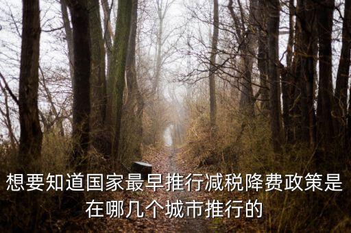 想要知道國家最早推行減稅降費政策是在哪幾個城市推行的