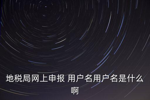 地稅局網(wǎng)上申報 用戶名用戶名是什么啊