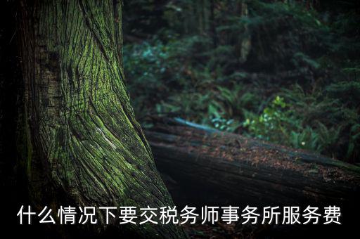 什么情況下要交稅務師事務所服務費