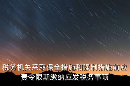 稅務機關(guān)采取保全措施和強制措施前應責令限期繳納應發(fā)稅務事項