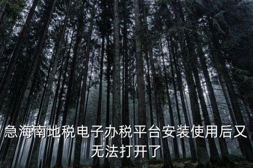 急海南地稅電子辦稅平臺(tái)安裝使用后又無(wú)法打開(kāi)了