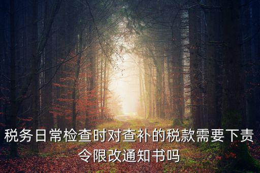 稅務日常檢查時對查補的稅款需要下責令限改通知書嗎
