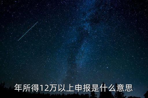 年所得12萬以上申報(bào)是什么意思