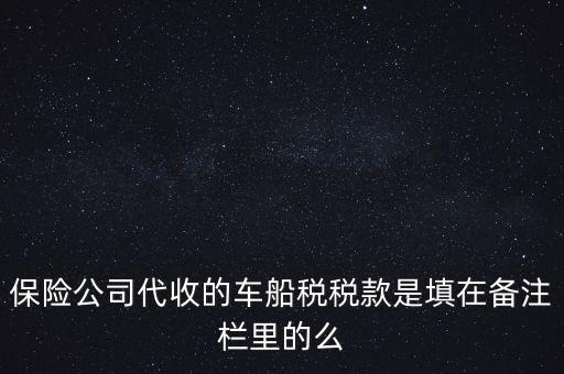 保險(xiǎn)公司代收的車(chē)船稅稅款是填在備注欄里的么