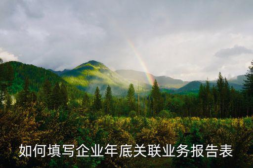 如何填寫(xiě)企業(yè)年底關(guān)聯(lián)業(yè)務(wù)報(bào)告表