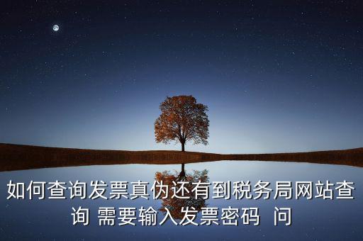 如何查詢(xún)發(fā)票真?zhèn)芜€有到稅務(wù)局網(wǎng)站查詢(xún) 需要輸入發(fā)票密碼  問(wèn)