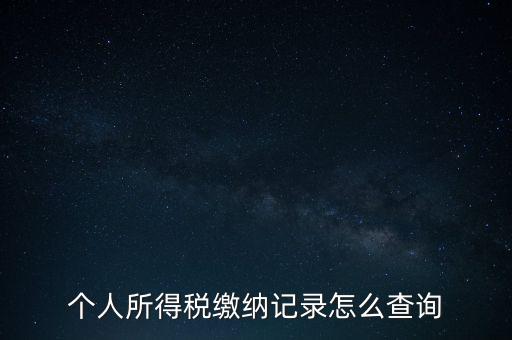 如何查詢個(gè)人所得稅繳納情況，個(gè)人所得稅繳納記錄怎么查詢