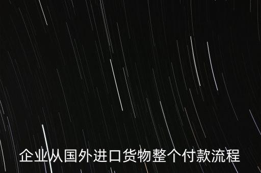 企業(yè)從國外進(jìn)口貨物整個(gè)付款流程