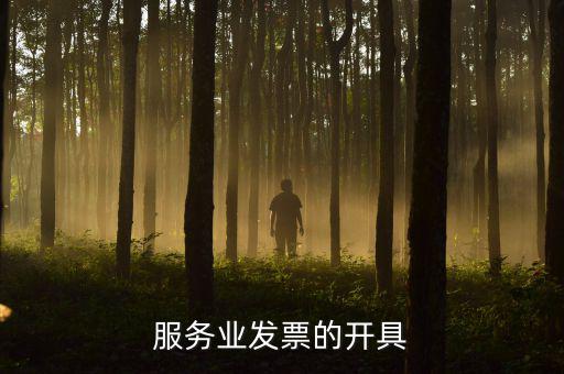 服務(wù)業(yè)發(fā)票的開(kāi)具