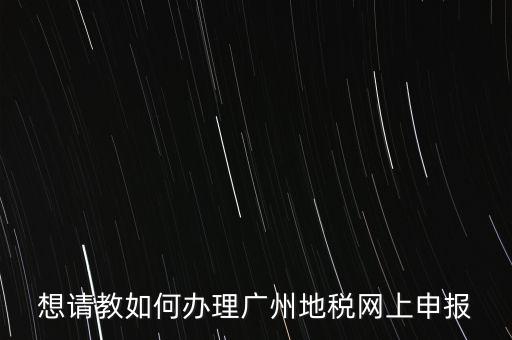 廣州地稅如何網(wǎng)上申報系統(tǒng)，地稅網(wǎng)上申報如何操作
