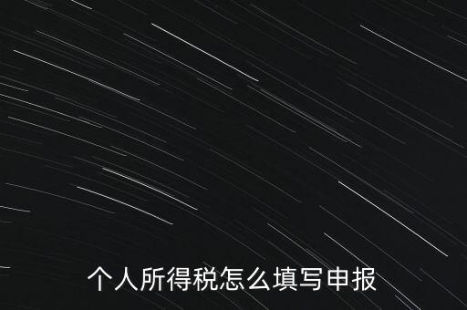 個(gè)人所得稅怎么填寫(xiě)申報(bào)