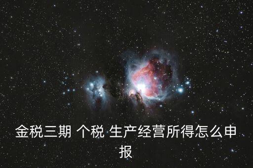 金三個稅如何申報(bào)，金稅三期 個稅 生產(chǎn)經(jīng)營所得怎么申報(bào)