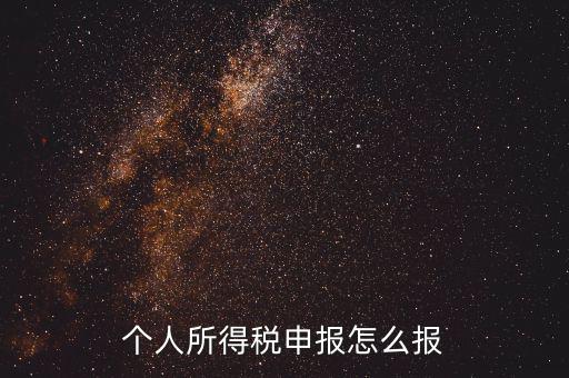 個(gè)人所得稅申報(bào)怎么報(bào)