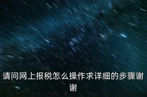 請(qǐng)問(wèn)網(wǎng)上報(bào)稅怎么操作求詳細(xì)的步驟謝謝