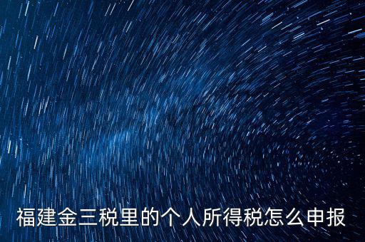福建金三稅里的個(gè)人所得稅怎么申報(bào)