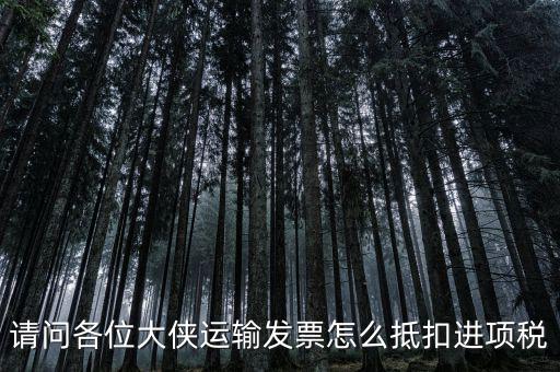 請問各位大俠運輸發(fā)票怎么抵扣進(jìn)項稅