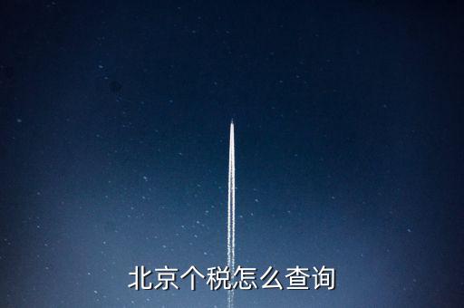 北京個稅怎么查詢