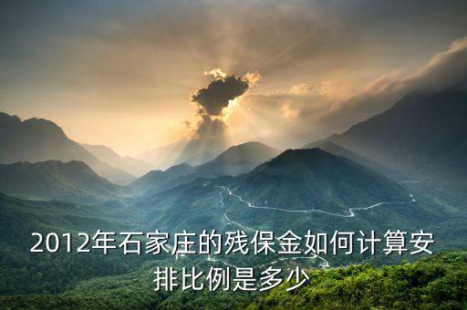 河北殘疾人保障金如何計算，2012年石家莊的殘保金如何計算安排比例是多少