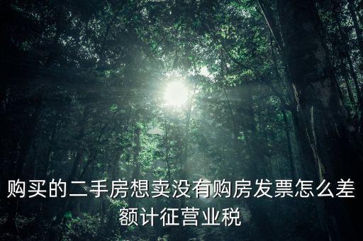 佛山市舊房產(chǎn)沒有發(fā)票如何征稅，購買的二手房想賣沒有購房發(fā)票怎么差額計(jì)征營業(yè)稅