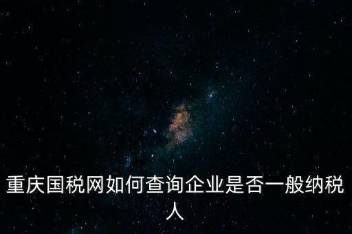 重慶國稅網如何查詢企業(yè)是否一般納稅人