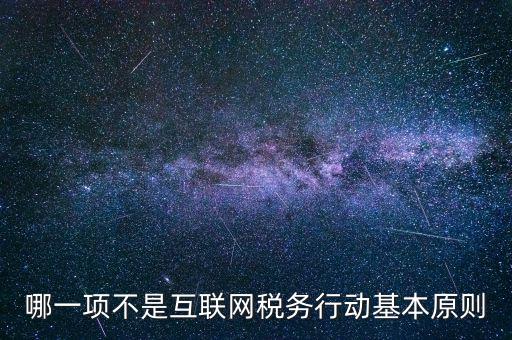 地稅工作如何適應互聯(lián)網，哪一項不是互聯(lián)網稅務行動基本原則