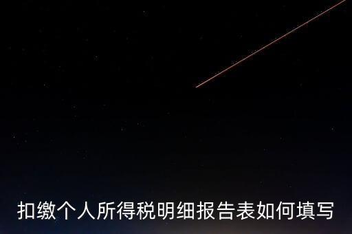 扣繳個(gè)人所得稅明細(xì)報(bào)告表如何填寫(xiě)