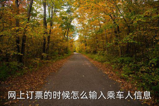 網(wǎng)上訂票的時(shí)候怎么輸入乘車(chē)人信息