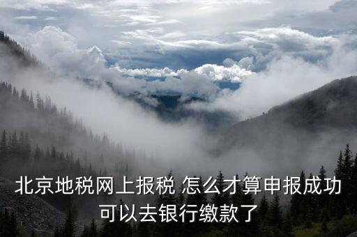 北京地稅網上報稅 怎么才算申報成功可以去銀行繳款了