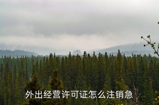 外出經(jīng)營(yíng)許可證怎么注銷急