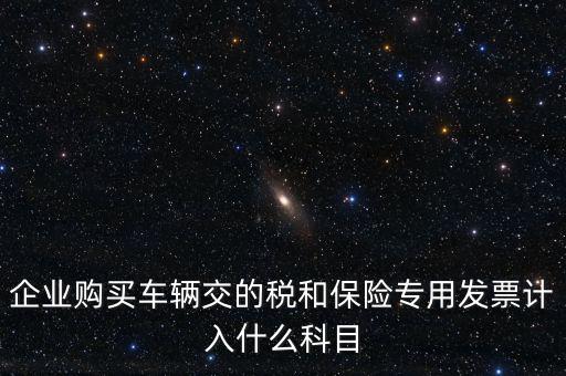 企業(yè)購買車輛交的稅和保險(xiǎn)專用發(fā)票計(jì)入什么科目