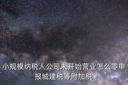 城建稅如何零申報(bào)，小規(guī)模納稅人公司未開始營業(yè)怎么零申報(bào)城建稅等附加稅