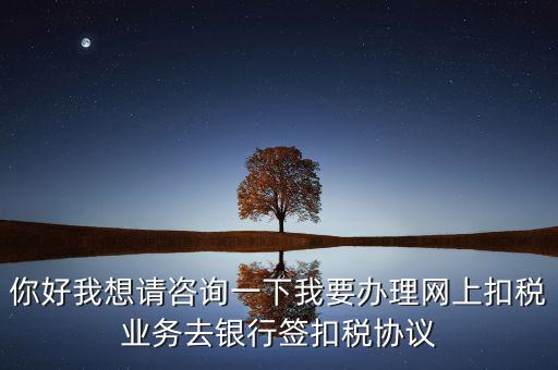 你好我想請咨詢一下我要辦理網上扣稅業(yè)務去銀行簽扣稅協議